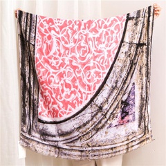 Beach towel female geometry flame pattern totem cotton and linen scarf shawl sunscreen scarf summer
