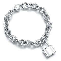 Lock bracelet titanium steel thick chain couple love lock adjustable bracelet