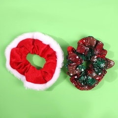 Christmas series velvet cloth hair ring large intestine circle fashion hair accessories two-piece