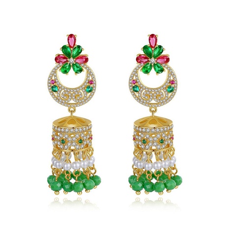 Stud Earrings Color Bells Pearl Women's National Wind Stud Earrings Gifts's discount tags