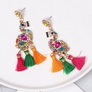 Flamingo earrings tassel long section with diamonds womens earrings female earringspicture12