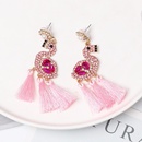 Flamingo earrings tassel long section with diamonds womens earrings female earringspicture14