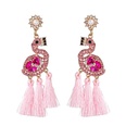 Flamingo earrings tassel long section with diamonds womens earrings female earringspicture18