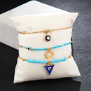 New creative popular geometric triangle alloy hollow elephant eyes rice beads multilayer ankletpicture12