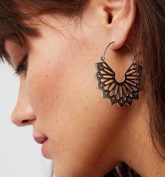 Jewelry Fashion Openwork Geometric Irregular Triangle Sector Earrings Alloy Semicircular Earrings