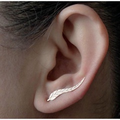 Ear clip personality alloy metal tree leaf earrings ear clips wild earrings ear jewelry