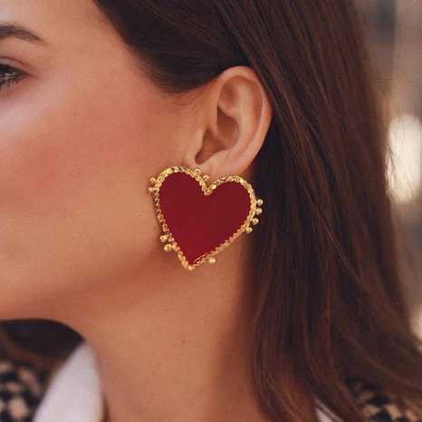 Jewelry Fashion Exaggerated Love Earrings Female Punk Retro Phnom Penh Heart Stud Earrings's discount tags