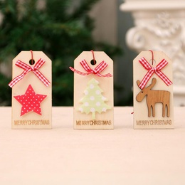 New Christmas Decoration Christmas Wooden Pendant Christmas Tree Pendant Bow Wooden Tagpicture12