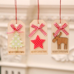 New Christmas Decoration Christmas Wooden Pendant Christmas Tree Pendant Bow Wooden Tagpicture15