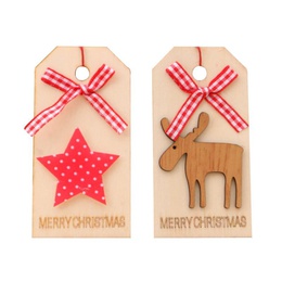 New Christmas Decoration Christmas Wooden Pendant Christmas Tree Pendant Bow Wooden Tagpicture16