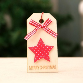 New Christmas Decoration Christmas Wooden Pendant Christmas Tree Pendant Bow Wooden Tagpicture17
