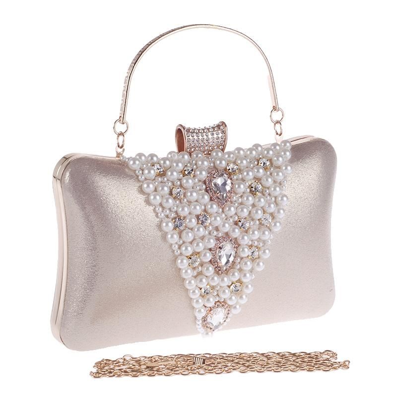 Women's bag diamond evening party bag cocktail party pearl bag hand ...