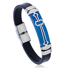 Wholesale Stainless Steel Silicone Bracelet Bracelet Cross Titanium Steel Men's Personality Bracelet