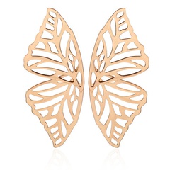 Jewelry New Creative Plating Alloy Hollow Butterfly Earrings Fashion Simple Metal Wing Earrings