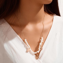 Europäische und amerikanische Strands til Kies Muschel Halskette Halskette einlagige Außenhandel neue einfache Legierung Jakobs muschel Halskette Frauen
