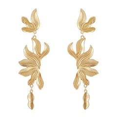 Bohemian Exaggerated Irregular Flower and Leaf Long Earrings