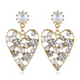 Fashion metal simple flash diamond peach heart temperament exaggerated earringspicture7