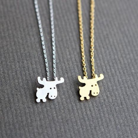 Pendant Necklace Environmental Plating Gold Silver Cartoon Fawn Clavicle Chain NHCU186582's discount tags