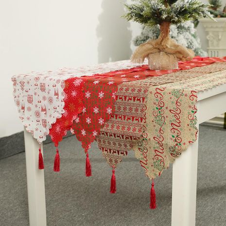 Christmas new Christmas decoration supplies linen printed table flag table decoration decoration tablecloth placemat NHHB186123's discount tags