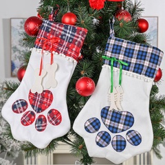 New Christmas Decorations Plaid Claw Christmas Socks Dog Paw Socks Cat Paw Socks Gift Socks