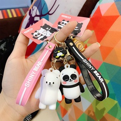 Cartoon Epoxy Miss You Bear Keychain Female Creative Cute Panda Car Key Chain Bag Pendant