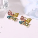 New Earrings Colorful Diamond Butterfly Earrings Vintage Sweet Short Insect Earringspicture9