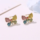 New Earrings Colorful Diamond Butterfly Earrings Vintage Sweet Short Insect Earringspicture10