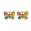 New Earrings Colorful Diamond Butterfly Earrings Vintage Sweet Short Insect Earringspicture12