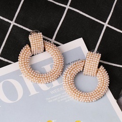 52875 Koreanisches Temperament High-End-Design geometrische runde mikro eingelegte Perlen ohrringe, Ohrringe, Frauen schmuck Großhandel