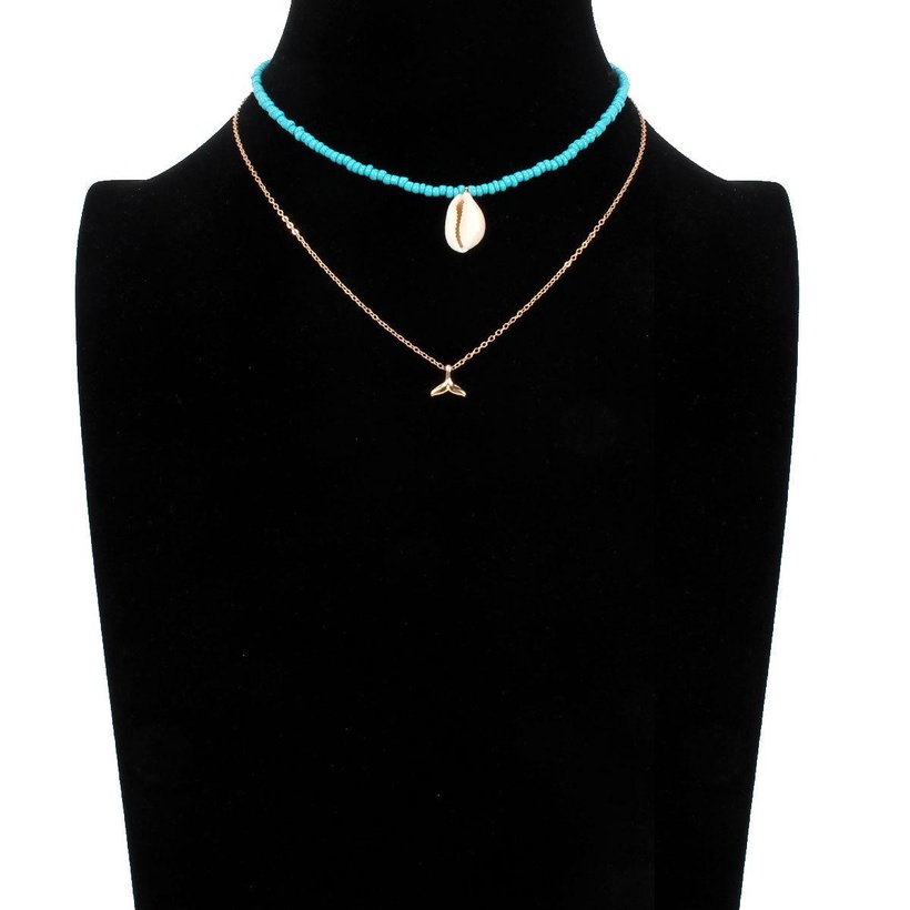 Bijoux Fantaisie Colliers | Europen Et Amricain Style Turquoise Couleur Perle Conque Shell Collier Court Collier Femelle 12190 - EN21412