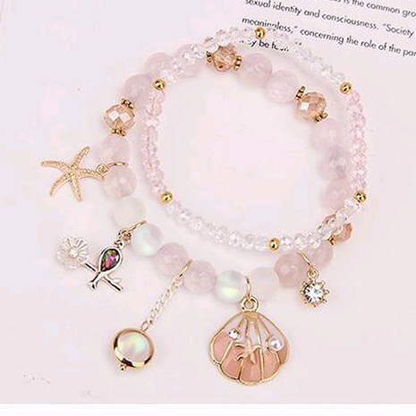 Délicat mode coréenne mignon shell cristal perlé multicouche bracelet de femmes NHSC187394's discount tags