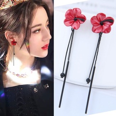 Delicate Korean Fashion Sweet OL Flower Tassel Earrings