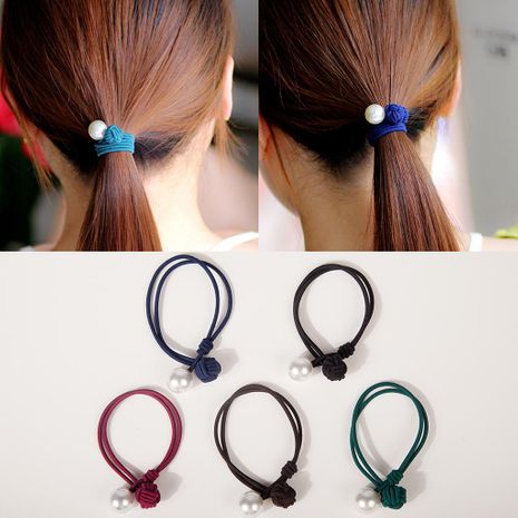 Accessoires de cheveux coréens bandeau grosse perle double noué bande de caoutchouc accessoires pour cheveux en gros NHDP187606's discount tags