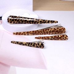 Korean version of the new female leopard pattern hair clip large duckbill clip hairpin side clip jewelry wholesale