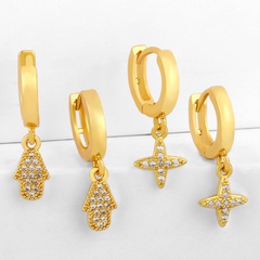 earrings Hot Earrings Cross Zircon Earrings Female Diamond Earrings