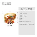 ring open ring microset colorful zircon olive branch threelayer ring women wholesalepicture9