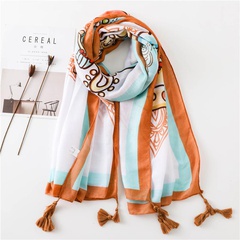 Scarf summer women's cotton and linen thin scarf air conditioner shawl shawl sun shawl