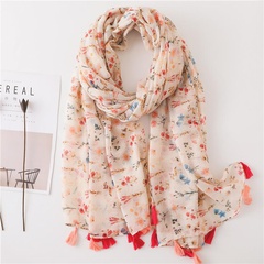 Spring and summer cotton and linen scarf women's visual department long paragraph increase shawl dual-use