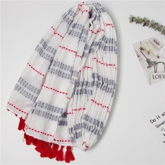 Thin cotton and linen long scarf sun shawl ladies