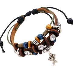 Vintage personality handmade jewelry leather beaded bracelet bracelet leather bracelet