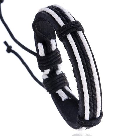 2019 New Vintage Woven Leather Bracelet Simple Bracelet Bracelet Adjustable's discount tags
