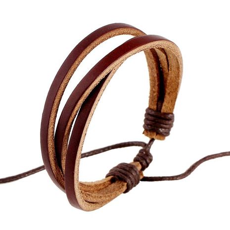 Multi-layer hand-woven first layer leather bracelet's discount tags