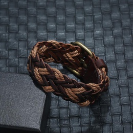 New vintage woven leather bracelet simple mens jewelry leather braceletpicture8
