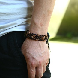 New vintage woven leather bracelet simple mens jewelry leather braceletpicture11