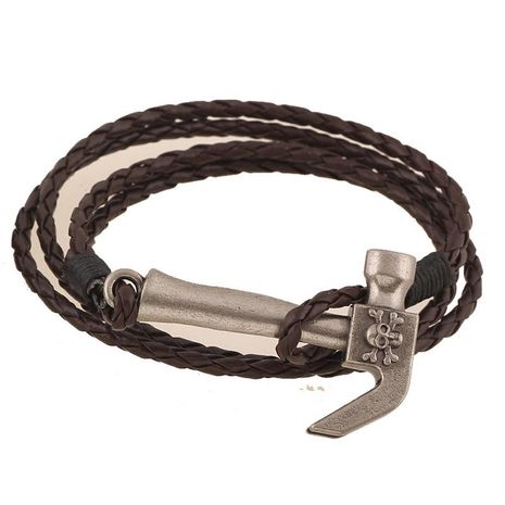 Fashion Hammer Leather Bracelet Hand Woven Multi-layer Bracelet NHPK188584's discount tags
