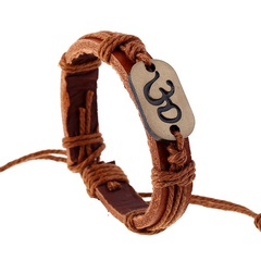 Vintage woven leather bracelet alloy cowhide bracelet wholesale