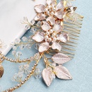 Handmade Bridal Headdress Alloy Flower Branch Hair Comb Pearl Diamond Insert Comb Hair Accessoriespicture10