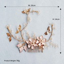 Handmade Bridal Headdress Alloy Flower Branch Hair Comb Pearl Diamond Insert Comb Hair Accessoriespicture11