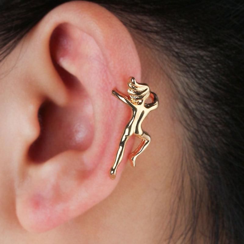 Small earrings threedimensional portrait ear clip environmental protection alloy electroplating pierced earrings fake earrings earrings