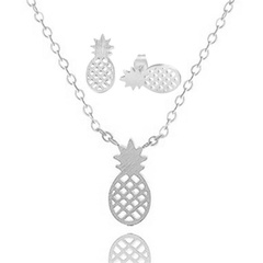 Necklace Hot Fruit Pineapple Pendant Necklace Earring Set Hollow Pineapple Earrings